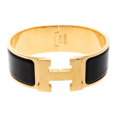 hermes h bracelet gold and black|Hermes h bracelet price.